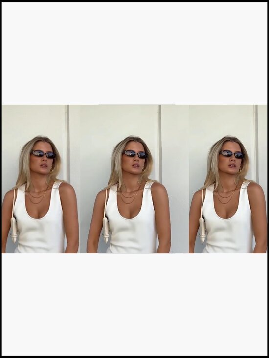 Retro Oval Sunglasses Y2k Narrow Cat Eye Skinny Shades Plastic Frame main image 5